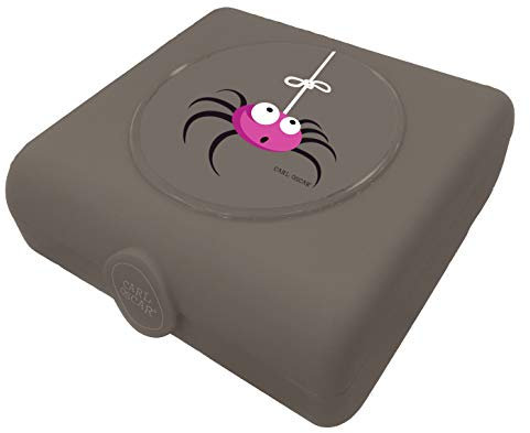Carl Oscar Kinder Brotdose Lunchbox Sandwichbox Kunststoff BPA frei - Perfekt für Kindergarten, Schule, auf einem Ausflug oder auf Reisen in Grau, 14.5 x 13.8 x 5.3 cm