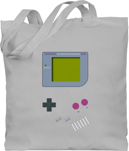 Shirtracer Baumwolltasche - Karneval & Fasching - Taschen - Gameboy | Nerds - Unisize - Hellgrau - 90s fashion kamellebeutel faschings 90 tasche 90er jahre outfit wurfbeutel karnevals 90's jutebeutel