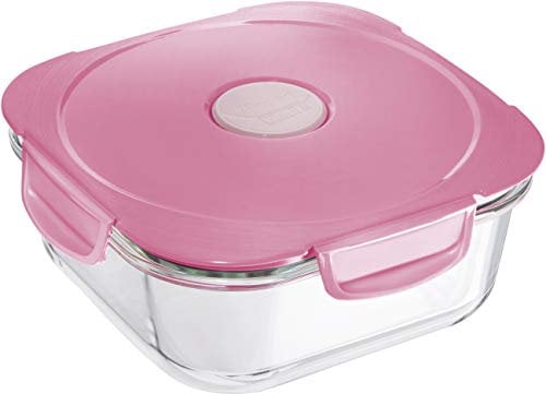 Maped PICNIK Boîte à Déjeuner en Verre avec Couvercle Etanche - Boite Alimentaire Compatible Micro-Ondes, Four et Lave-Vaisselle - 1,2L - Rose