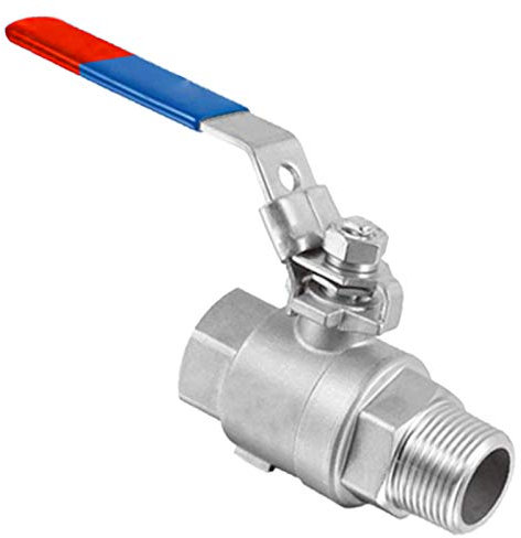MegaHaustechnik Kugelhahn aus Edelstahl VA rostfrei voller Durchgang mit 1/4 Rohr Zoll Aussengewinde AG und Innengewinde IG DN8 Trinkwasser geeignet Druck PN 63 Bar mit Hebelgriff Wasser Heizung