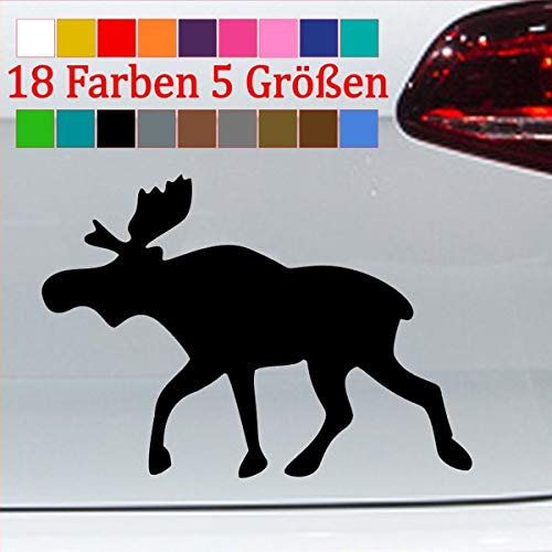 generisch Elch Silhouette Aufkleber Sticker Wild Deer Wald Norwegen Tier Schweden 70-Schwarz 17x12cm