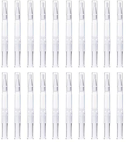 20 Stücke 3 ml Leer Twist Stift mit Bürste Leere transparente Torsion Stift Nagellack Tuben Nagelölstift