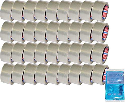 ██ tesa Paketklebeband 64014 Transparent - 36 Rollen Paketband (66m x50mm) - Packband tesaband Klebeband + Gratis Alerion Warm/Kalt-Kompresse