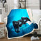 Gaming Werfen Decke,Kinder Videospiele Sherpa Decke 130×150,Gamepad Plüsch Bettdecke Für Jungen Teens Jugend,Moderne Gamer Fleece Flanell Decke Für Bett Sofa Reise Couch,Blau