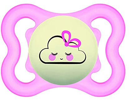 MAM Supreme Night Ciuccio Luminoso in Silicone, con Custodia Porta Succhietto, 2-6 Mesi, Fucsia
