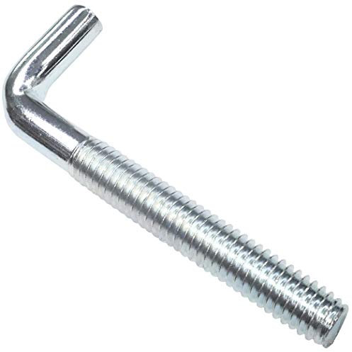 Aerzetix - Set di 10 ganci per avvitatura in metallo con filettatura metrica M6x50mm - gancio ad angolo - gancio a forma di L - picco da avvitare - C48194