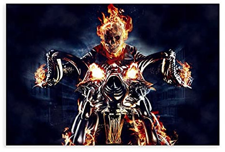 Ghost Rider Johnny Blaze Nicolas Cage Movie Classics 15 Leinwand Poster Schlafzimmer Dekor Sport Landschaft Büro Raumdekor Geschenk Ungerahmt: 30 x 45 cm