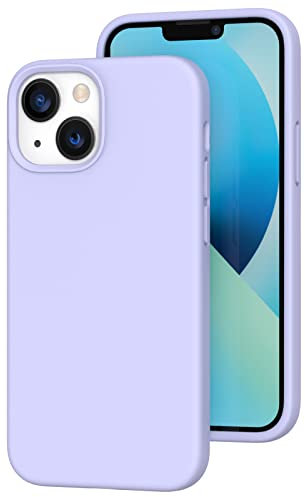 K TOMOTO Custodia Compatibile con iphone 13 Mini, Protezione Contro le Cadute Antiurto in Silicone Liquido Anti-Impronte con Fodera in Microfibra per iphone 13 Mini 5,4 Pollici 2021, Viola Chiaro