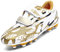 Unitysow Kids Football Boots Boys Girls Astro Turf Trainers Football Shoes Teenager Outdoor Athletics Sport Soccer Shoes,White,2 UK
