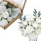 Fouriding Künstliche Blumen, Kunstblumen Gefälschte Rosen Combo DIY für Blumenarrangements, Blumensträuße, Hochzeitsdekoration,Zuhause Dekoration (Weiß)