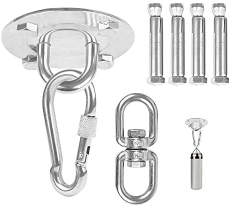CEIEVER 304 Edelstahl schaukelhaken, Deckenhaken Hängesessel 360° Drehbares 500kg Tragkraft Boxsack Halterung Deckenhaken Schwerlast für Hängematte, Boxsack, Nestschaukel, Sling Trainer