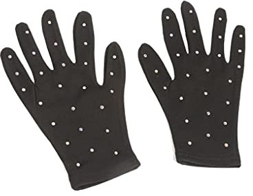 Guangcailun Mode Eiskunstlauf Handgelenk Handschuhe Atmungsaktive Sonnenschutz Fäustlinge Kristall Handschuhe Outdoor Radfahren Eislaufen Leistung, Schwarz, S