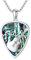 Shusukue 925 Silber Kette mit Gitarren Plektrum Halskette Abalone Anhänger Schmuck für Frauen Herren