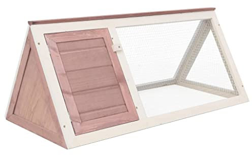 HOMIUSE Kleintier/Kaninchenstall Braun Holz Hasenstall Meerschweinchen Haus Hasen ZubehöR Meerschweinchen KäFig Hasenstall DraußEn Winterfest HasenkäFig Kaninchenhaus HamsterkäFig Holz 98x50x41 cm