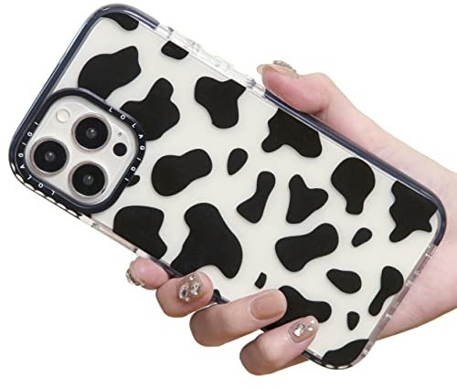 LOLAGIGI for iPhone 13 Pro Max Case for Women, Cute Cow Print Girly Design Cool Animal Cow Pattern for Girls Teens Soft TPU Kawaii Case Cover for iPhone 13 Pro Max 6.7, Clear