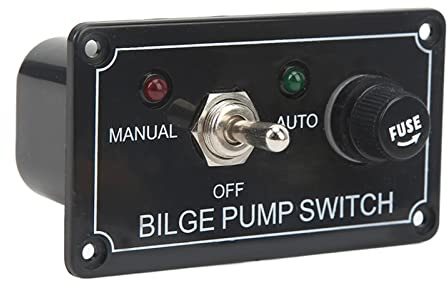 Marine-Bilgenpumpenschalter, Bilgenpumpen-Schalterfenster, Wipp-Kippschalter-Panel Bilgenpumpe Auto Off Manual Switch Panel für RV Yacht