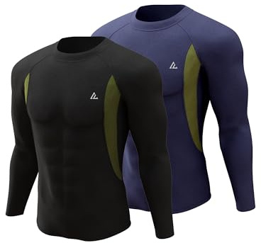 CL convallaria Thermounterwäsche Unterhemd Herren Thermoshirt Langarm Innenfleece Funktionsunterwäsche Thermo Oberteil 2er/3er Pack