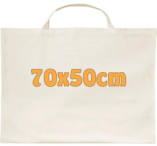 Cottonbagjoe 25 Große Baumwolltaschen 70x50 cm | Öko-Tex zertifiziert | Faltbare Tragetasche mit Henkel | Robust, Wiederverwendbar & Nachhaltig | Ideal für Poster, Kleidung & Einkäufe