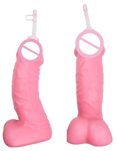 Gehanico Penis Bong Lustige Party Gadgets Große Penis Wasserflasche Dekorationszubehör für Junggesellinnenabschiede Penis Glas Erwachsenen Scherzartikel Hen Party (2 Stück)
