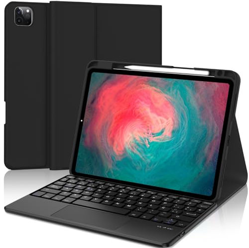 SENGBIRCH Teclado táctil y magnético iPad Air 5 - Funda desmontable con Touchpad de teclado Español Ñ para iPad Pro 11 4ª/3ª/2ª/1ª Generación, iPad Air 4 2020,Black