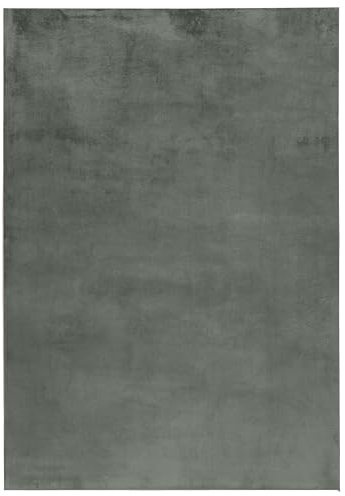 HomebyHome Teppich Wohnzimmer 80x150 cm Läufer Flur Grün Waschbarer Hochflor Flauschiger Teppiche Moderne Design - Küchenteppich Waschbar Shaggy Extra Weich Teppich für Schlafzimmer Küchenläufer