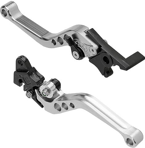 MOCNT 1 Paio Leve Frizione Freno Moto 22mm Motociclo Leva Maniglia Pompa Freno regolabile CNC Alluminio Maniglia Leva del Freno Tamburo Leva del Freno Disco Scooter Argento