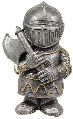 Ritter Gnomes Guard Gothic Guardian Gnome, Mittelalterliche Kreuzritter Ritter Statue, Miniatur Europäische Ritter Skulptur Dekor (G)