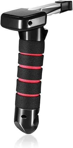 HoldOneLight 3-in-1 Vehicle Support Handles - Portable Car Door Assist Handles with Seatbelt Cutter and Window Breaker - Elderly and Handicapped (One Pcs Red)