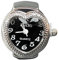 SOYDAN Damen-Fingeruhr | runde Ringuhr in Herzform, dehnbares Band, elastisch, analoge Fingerringuhr für Herren, , Schwarz , 1, Armband