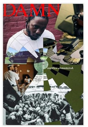 Kendrick Lamar Poster Mr. Morale & The Big Steppers Albumcover Good Kid, M.A.A.D City Albumcover Leinwand Poster Schlafzimmer Dekor Sport Landschaft Büro Zimmer Dekor Geschenk Unframe-Stil 30 x 45 cm
