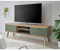 Lomadox Wohnzimmer TV-Lowboard TV-Schrank, 160cm, in Eiche mit grün Modern