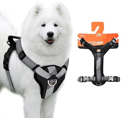 No-Pull Hundegeschirr mit Griff, ausbruchsicher, Anti-Ziehen, Griffkontrolle, Multi-Winkel reflektierend für sicheres Gehen & Training, einfaches An- und Ausziehen, Metallschnalle, Haustiergeschirr