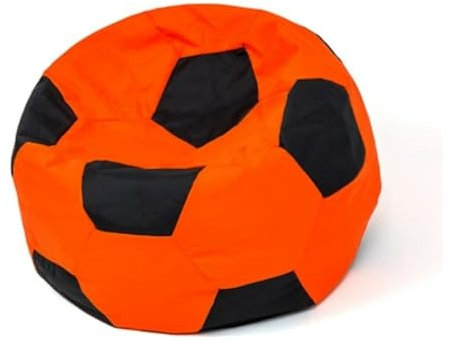 GO GIFT Sitzsack, Schwarz, Orange, Oxford-Fußball
