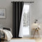 MIULEE Extra Thick Thermal Curtains Eyelet, Insulated Curtains with Quilted Lining for Winter, 1 Panel Heavy Curtain for Bedroom Living Room Doorways, Black Draft Excluder Curtain for Doors 52x 96
