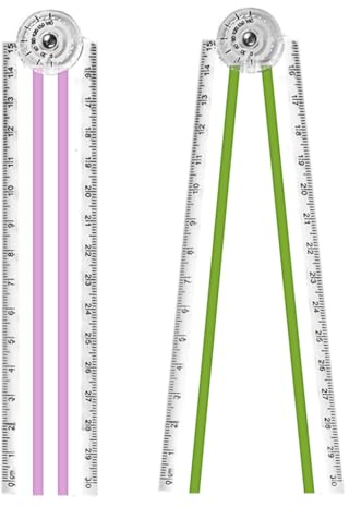 Faltlineale in zufälliger Farbe, 30 cm und 15 cm, transparent, transparent, gerade und biegsam, geometrisch, flexibel, Kunststoff-Lineal für Schulkinder, 2 Stück