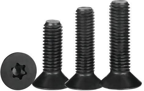 Qrity 50 Piezas Tornillos de Cabeza Avellanada, M2,5 x 12mm Torx Tornillos, Tornillos de Máquina, Tornillos Cabeza Plana Tornillo de Acero Al Carbono