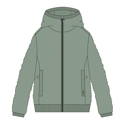 CMP - Giacca da donna in pelliccia Teddy con cappuccio fisso, Mineral, 52