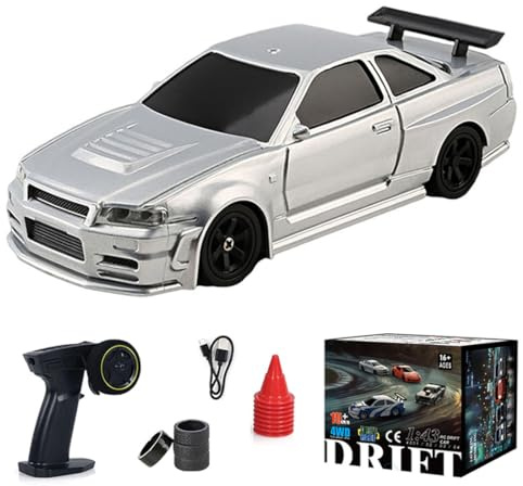 CreativeBlocker Mini RC Drift Car, 1/43 Macchina Telecomandata drift, 4WD 2.4G 15km/h Auto Radiocomandata, con Batteria Ricaricabile E Caricatore USB, Adolescenti (RTR)