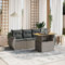 Amorsee Balkon Sofa Gartensofa Verstellbare Tischplatte Gartenbank Rattan Sofa 4 Sitzer Sitzlounge Balkon Lounge Klein Lounge Sofa Outdoor Couch Balkonsofa Balkonmöbel Rattansofa Gartenlounge