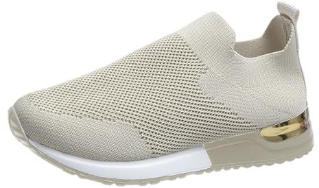 Basket Femme Montante Rose Chaussures Plage Sport Chaussures de sport décontractées plates tricotées en respirante de couleur unie pour dames Chaussure Homme Blanche Costard Tn Black Sport (Beige, 41)