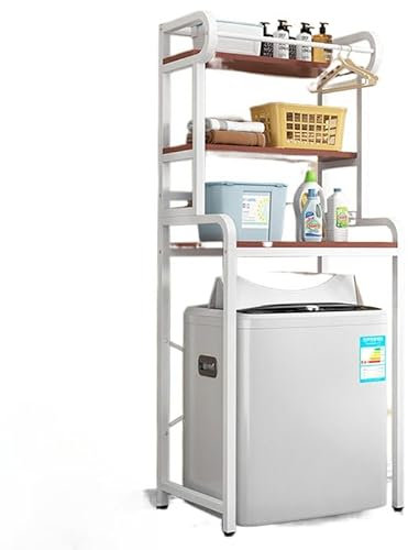 Etagères Dessus De Machine à Laver Blanche | Rangement Buanderie 3 Niveaux | H 204 X L 70 X P 60 Cm | Etagère Buanderie