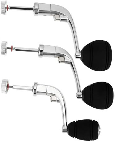 Briny River Angelrollengriff, Aluminiumlegierung mit EVA-Knauf, Angelrolle, Griff für 1000–7000 Serie, 3 Größen, Silber, 3 Stück