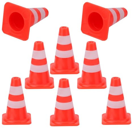 50stk Mini-Verkehrskegel, Kunststoff-Mini-Verkehrskegel Trainings-Straßensperre Kleine Bauabsperrungen Mini-Verkehrsschilder Spielzeug-Miniatur-Verkehrsschilder für Mikro-Landschafts