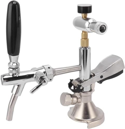 4-Zoll-Bierfass-Partypumpe, Bierfass-Zapfhahn aus Edelstahl mit Manometer Keg-Zapfhahn-Kit mit Luftpumpe und Verteiler Kolbenschankhahn für Keg-Anschlüsse Perfekt für Picknicks Partys oder Camping