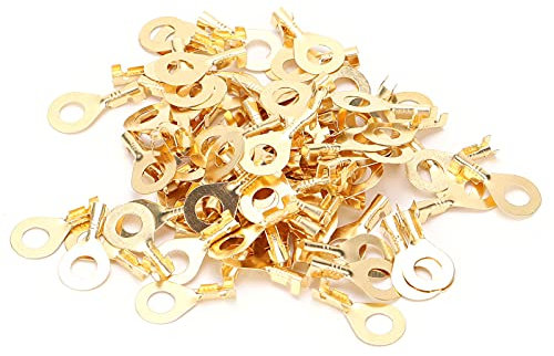 Lug Ring Terminal 100pcs Messing Kaltgedruckter Kabel -Cabrip -Stecker M6 6,2 mm Augenanschlüsse für elektrische Kabel- und Batterieanschlüsse