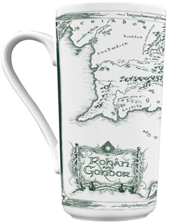 Pyramid International The Lord of The Rings Grande Mug – 'White Map' Minimalist Fantasy Art Style – 16.7oz / 470ml – One Size