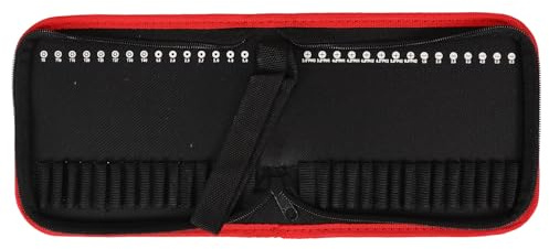 MALUGOGO Heavy Duty Canvas Tool Pouch with Zipper, 30pcs 100Mm Screwdriver Bit Organizer Bag, Oxford Cloth Handheld Tool Bag for Hardware Storage and Drill Bit Carrying