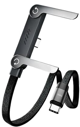 2 in 1 Ladekabel mit Unsichtbarer Halterung, 2026 Neu 240W Schnellladekabel 1.5m mit Integriertem Handy Ständer USB-C Kabel, Typ-C-Ladekabel Geflochtenes für Tablets Handy (1pcs)