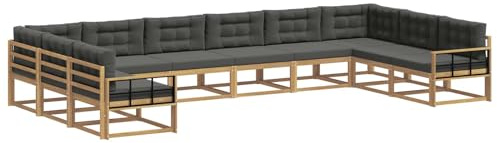 vidaXL Outdoor-Sofagarnitur mit Kissen 10 pcs Weiß und Anthrazit, Moderner Garten-Sofa, strapazierfähige Lounge, Elegantes Patio-Sofa, Sitzplatz im Garten, Möbel für Poolbereich