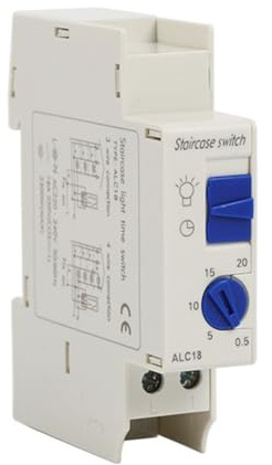 Lagomloot Interruttore con timer, timer automatico per luci scale, regolabile da 0,5 a 20 minuti, controller meccanico ABS per illuminazione CA 220-240 V